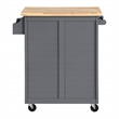 Scranton & Co Farmhouse Kitchen Cart in Grey with Butcher Block Top