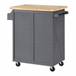 Scranton & Co Farmhouse Kitchen Cart in Grey with Butcher Block Top