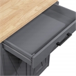 Scranton & Co Farmhouse Kitchen Cart in Grey with Butcher Block Top