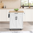 Scranton & Co Farmhouse Kitchen Cart in White with Butcher Block Top