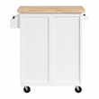 Scranton & Co Farmhouse Kitchen Cart in White with Butcher Block Top