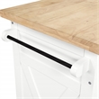 Scranton & Co Farmhouse Kitchen Cart in White with Butcher Block Top