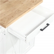 Scranton & Co Farmhouse Kitchen Cart in White with Butcher Block Top