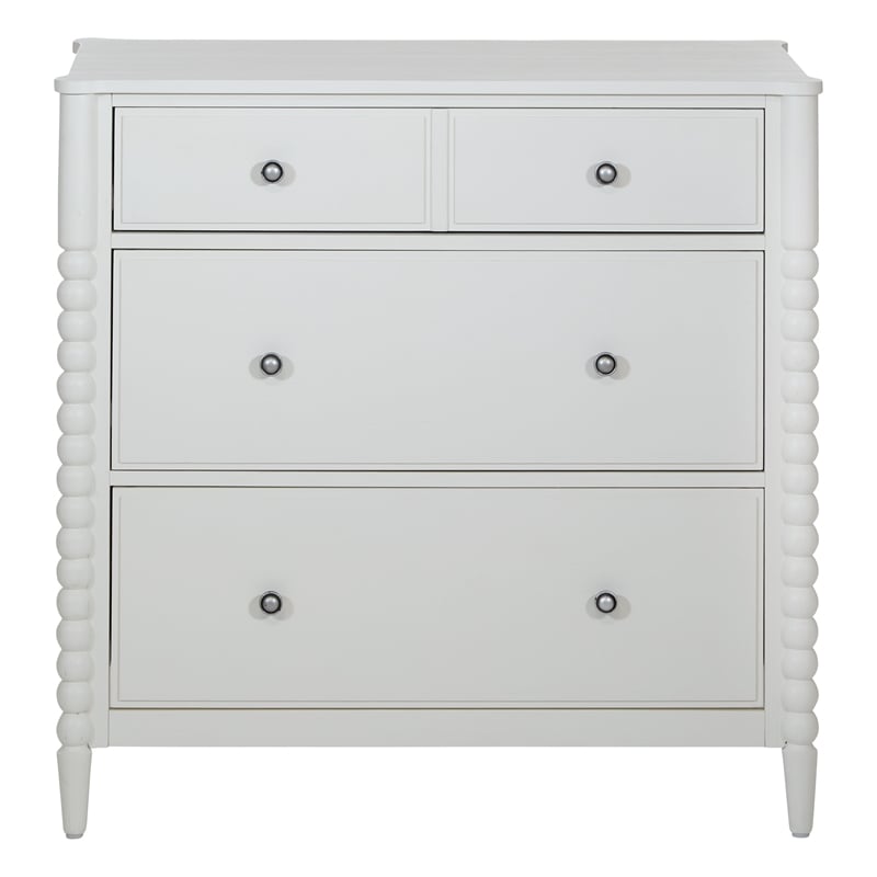 Scranton & Co Spindle 3-Drawer Chest in Sandcastle Antique White Finish