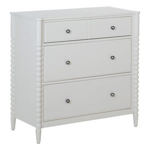 Scranton & Co Spindle 3-Drawer Chest in Sandcastle Antique White Finish