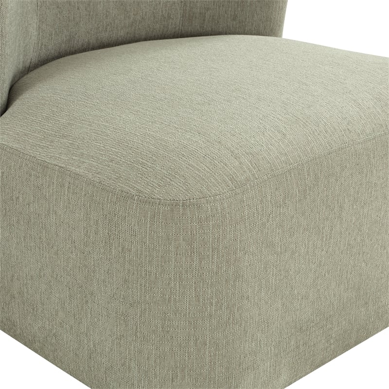 Scranton & Co Modern Barrel Swivel Accent Chair in Morning Fog Fabric