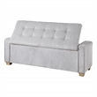 Scranton & Co Button Tufted Storage Bench in Sterling Sands Fabric