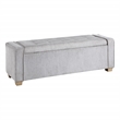 Scranton & Co Button Tufted Storage Bench in Sterling Sands Fabric