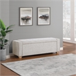Scranton & Co Button Tufted Storage Bench in Salt and Pepper Gray Boucle