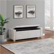 Scranton & Co Button Tufted Storage Bench in Salt and Pepper Gray Boucle