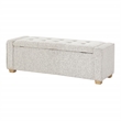 Scranton & Co Button Tufted Storage Bench in Salt and Pepper Gray Boucle