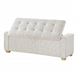 Scranton & Co Button Tufted Storage Bench in Salt and Pepper Gray Boucle