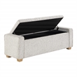 Scranton & Co Button Tufted Storage Bench in Salt and Pepper Gray Boucle