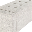 Scranton & Co Button Tufted Storage Bench in Salt and Pepper Gray Boucle