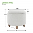 Scranton & Co Round Storage Ottoman in Sherpa Parchment with Oak Legs