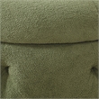 Scranton & Co Moss Green Fabric Round Diamond Tufted Storage Ottoman