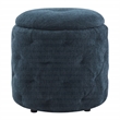 Scranton & Co Round Storage Ottoman in Indigo Fabric with Lift-Off Top