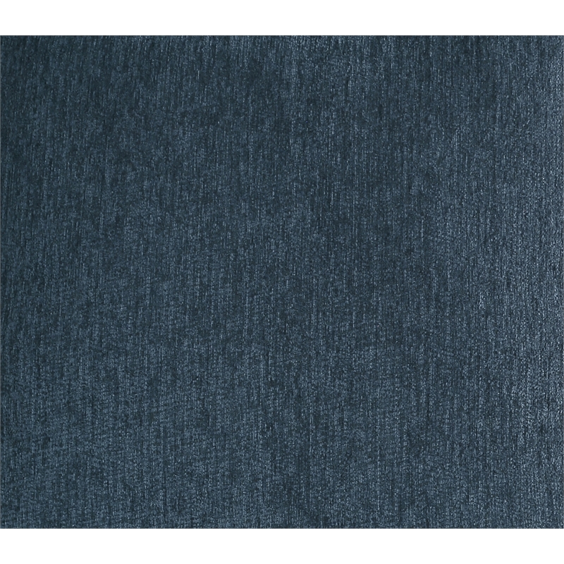 Scranton & Co Round Storage Ottoman in Indigo Fabric with Lift-Off Top