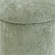 Scranton & Co Round Storage Ottoman in Spring Green with Medium Oak Legs