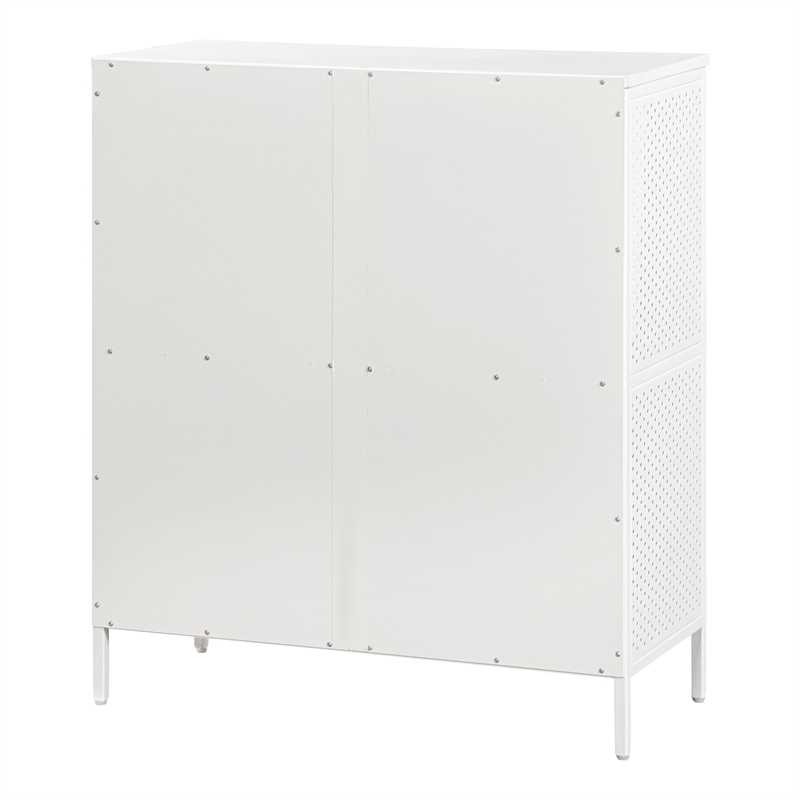 Scranton & Co 2-Shelf Industrial Bookcase in White Engineered Wood