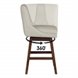 Scranton & Co Cream Faux Leather Swivel Counter Stool with Dark Walnut Legs