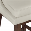 Scranton & Co Cream Faux Leather Swivel Counter Stool with Dark Walnut Legs