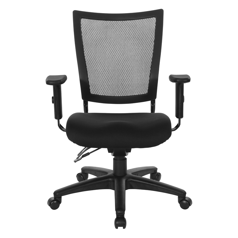 Scranton & Co Mesh Back Task Chair in Black Coal FreeFlex Fabric Seat