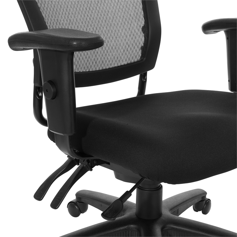 Scranton & Co Mesh Back Task Chair in Black Coal FreeFlex Fabric Seat