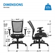 Scranton & Co Mesh Back Task Chair in Black Coal FreeFlex Fabric Seat