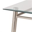 Scranton & Co Glass Square Top End Table in Brushed Nickel Metal Finish