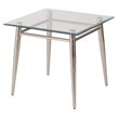 Scranton & Co Glass Square Top End Table in Brushed Nickel Metal Finish