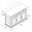 Scranton & Co Farmhouse Kitchen Island in Oak Engineered Wood with Storage