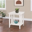 Scranton & Co Mission Style Side Table in White Engineered Wood with Shelf