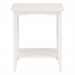 Scranton & Co Mission Style Side Table in White Engineered Wood with Shelf