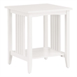 Scranton & Co Mission Style Side Table in White Engineered Wood with Shelf
