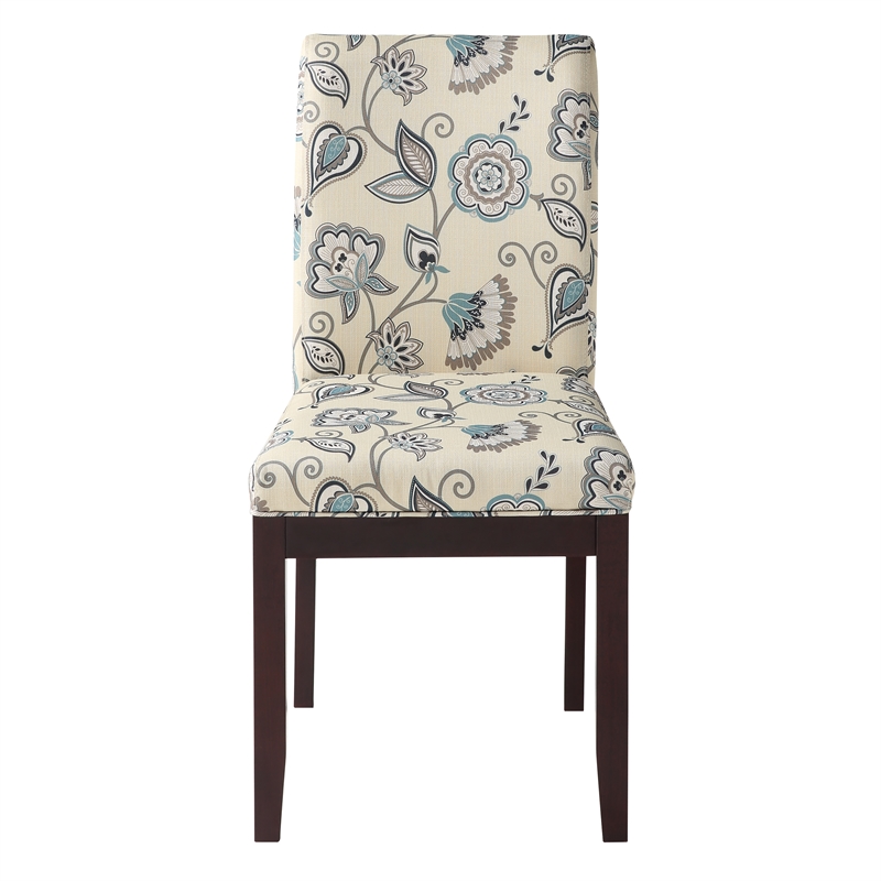 Scranton & Co Parsons Dining Chair in Sky Cream Fabric with Espresso Legs