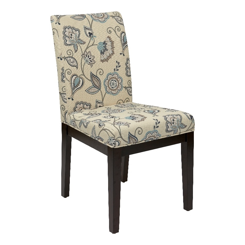 Scranton & Co Parsons Dining Chair in Sky Cream Fabric with Espresso Legs