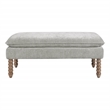 Scranton & Co Pillow Top Bench in Fog Gray Fabric Rustic Brown Legs