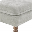 Scranton & Co Pillow Top Bench in Fog Gray Fabric Rustic Brown Legs
