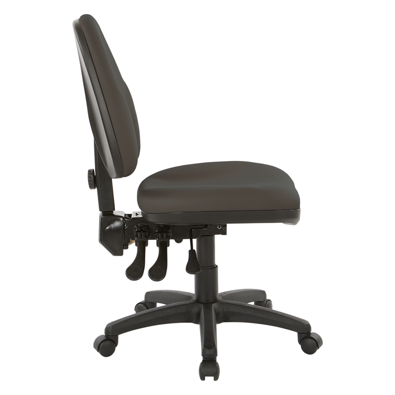Scranton & Co Dual Function Ergonomic Office Chair in Graphite Brown Fabric