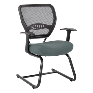 Scranton & Co AirGrid Mesh Back Visitor's Chair with Gray Fabric Seat
