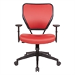 Scranton & Co Lipstick Red Vinyl Task Chair with AirGrid Back and Angled Arms
