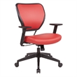Scranton & Co Lipstick Red Vinyl Task Chair with AirGrid Back and Angled Arms
