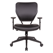 Scranton & Co Black Vinyl Task Chair with AirGrid Back and Adjustable Arms