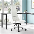 Scranton & Co High Back Fabric Office Chair in Snow White with Chrome Base