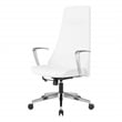 Scranton & Co High Back Fabric Office Chair in Snow White with Chrome Base