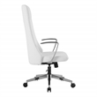 Scranton & Co High Back Fabric Office Chair in Snow White with Chrome Base