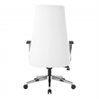 Scranton & Co High Back Fabric Office Chair in Snow White with Chrome Base