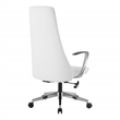 Scranton & Co High Back Fabric Office Chair in Snow White with Chrome Base