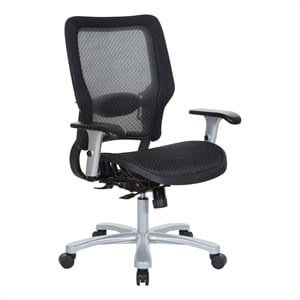 Scranton & Co AirGrid Big and Tall Office Chair in Black with Lumbar Support